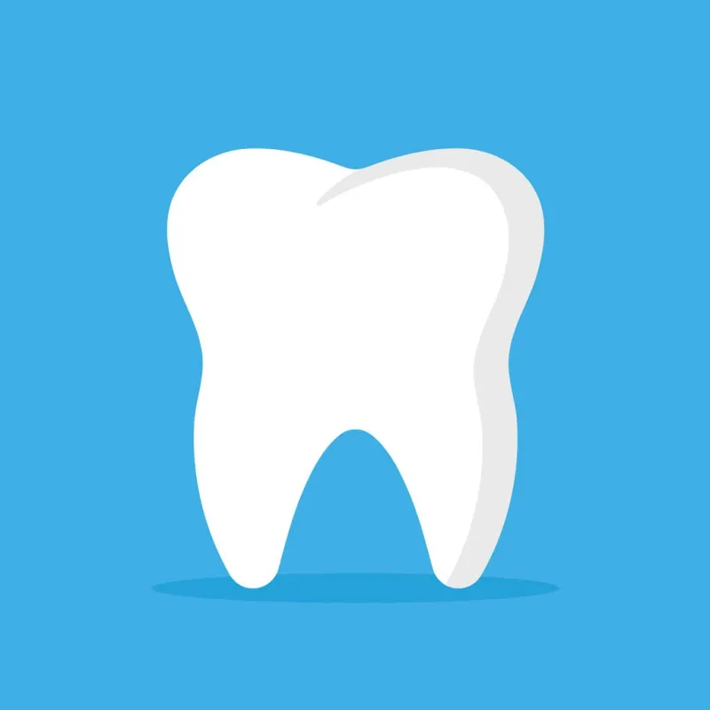 vector tooth icon oral medicine, stomatology, dental medicine concepts white tooth isolated on blue background modern flat design graphic element vector illustration