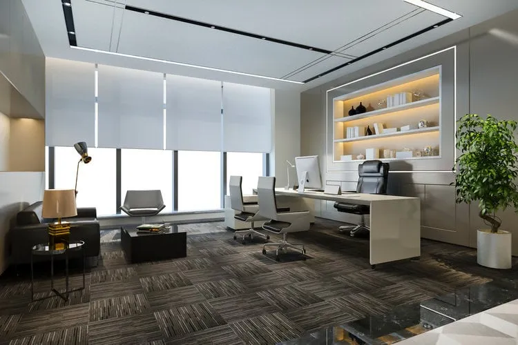3d rendering luxury business meeting and working room in executive office