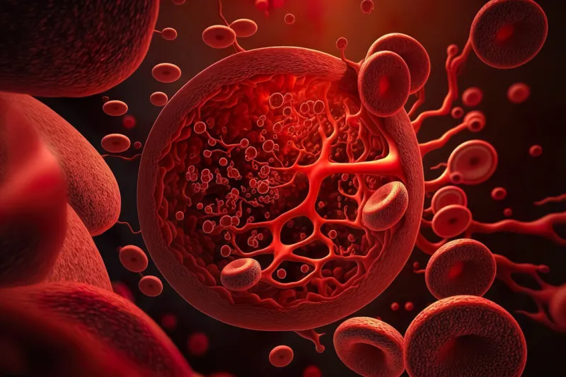 blood circulatory system red blood cells in an artery medical human health care concept generative ai
