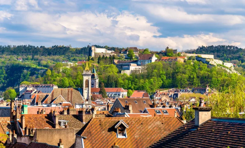 view of the old town of besancon - france, doubs