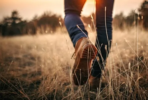 man walking in nature