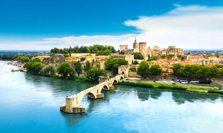 saint benezet bridge in avignon in a beautiful summer day, france