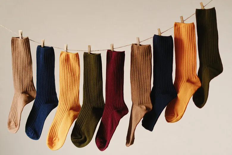 warm winter wool socks are colorful