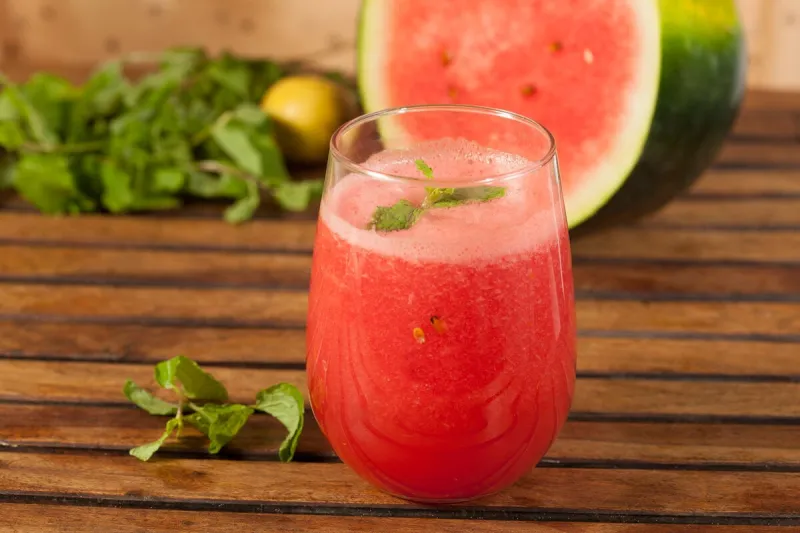 front view of watermelon juice
