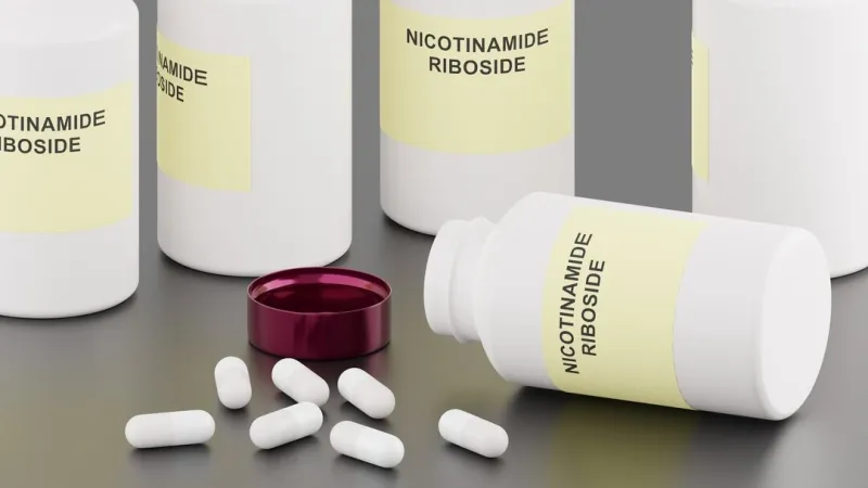 nicotinamide riboside pills with nicotinamide riboside 3d illustration popular dietary supplement