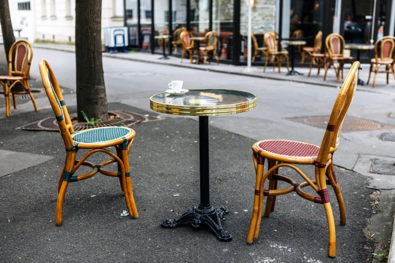 street french cafe coffee cup on a table