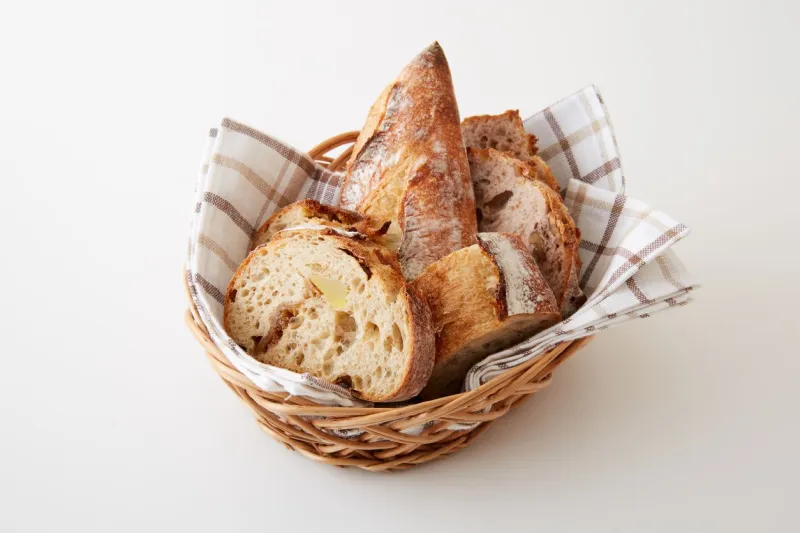 various breads in the basket