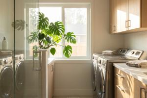 lave-linge dans une buanderie