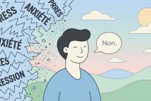 Illustration minimaliste d'une personne qui dit "Non"