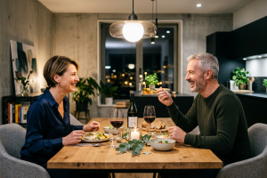 Couple  en train de dîner 