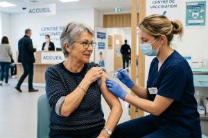 personne qui se fait vacciner sur le bras