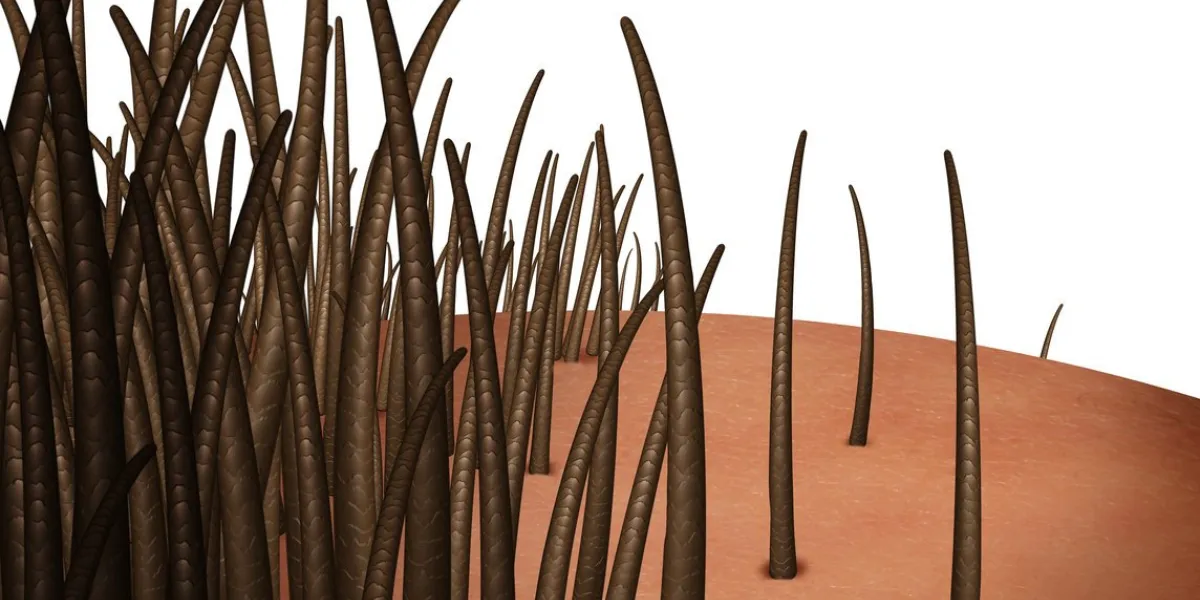 hair loss concept isolated and receding hairline and losing follicles resulting in baldness or bald head isolated on a white background as a 3d render