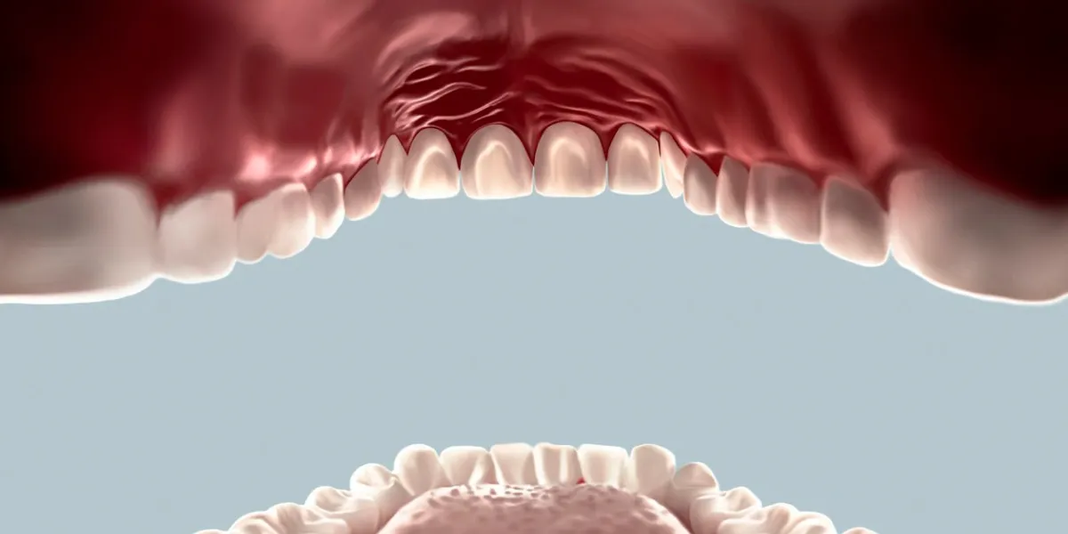 human mouth open view from the inside looking out, teeth, tongue isolated on white