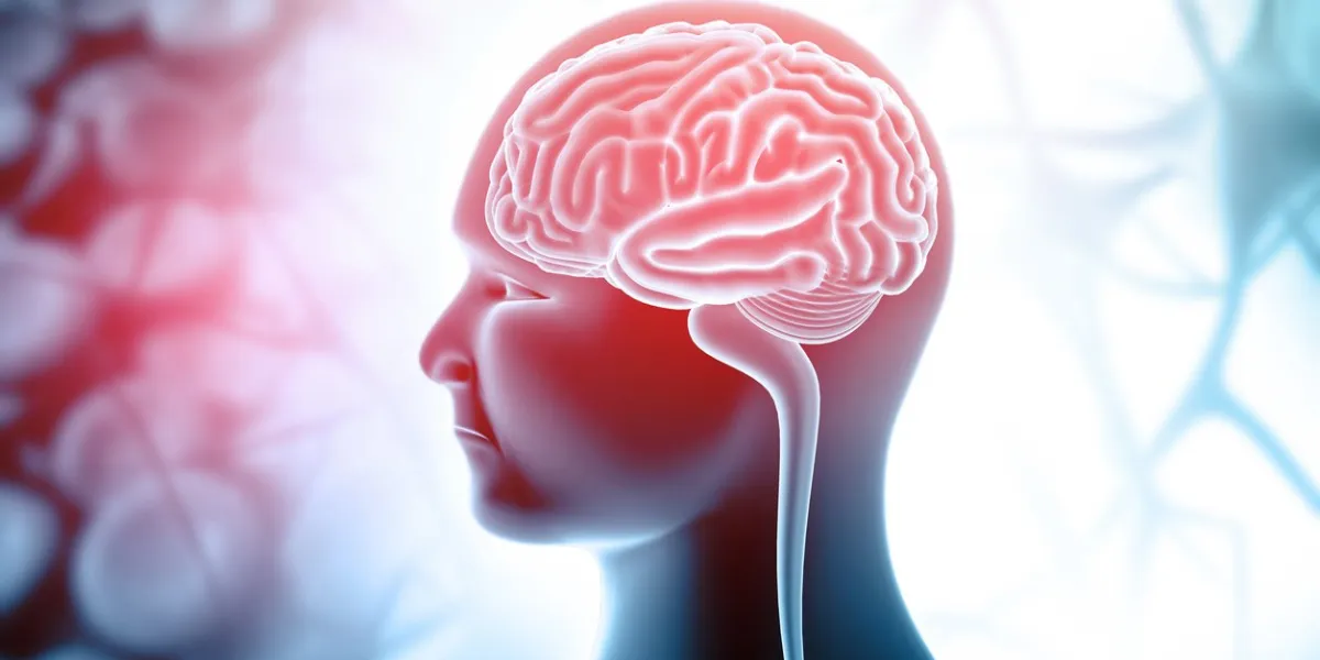 human brain anatomy on medical background 3d illustration