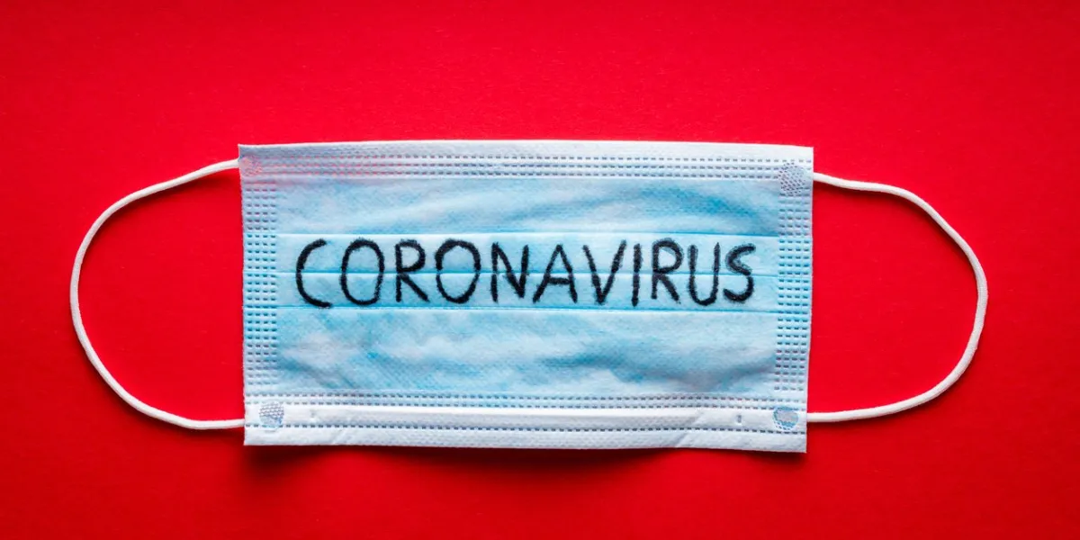 coronavirus - 2019-ncov, wuhan virus concept surgical mask protective mask on red background chinese corona-virus outbreak