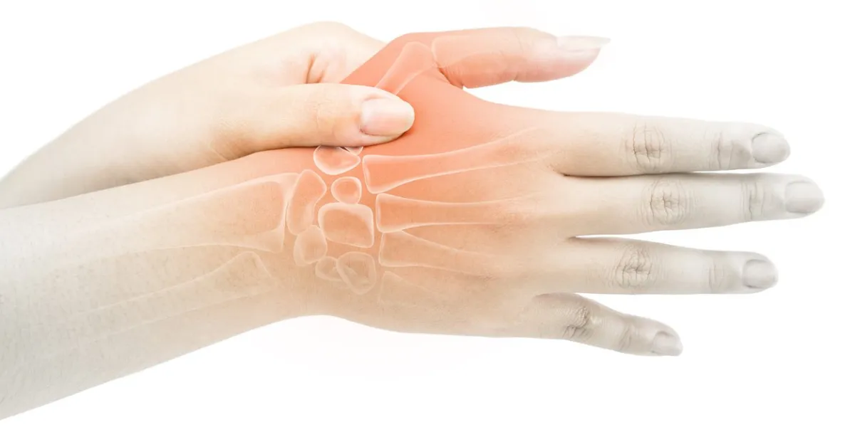 finger bone pain white background