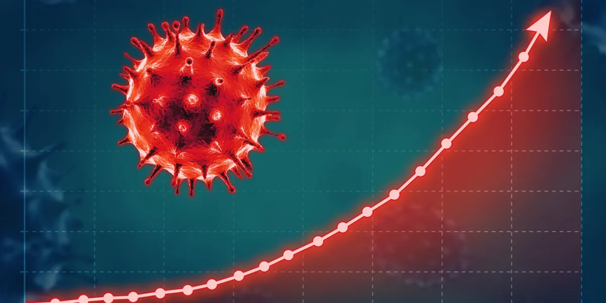 coronavirus or covid-19 spreading concept with growth graph