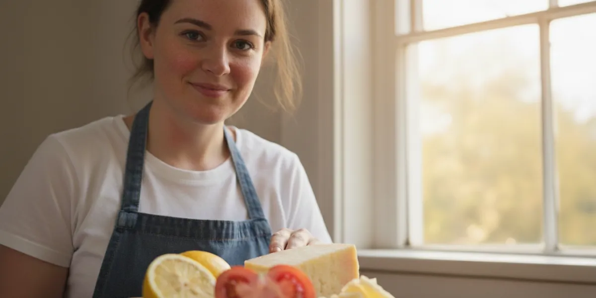 femme atteinte de rosacée qui cuisine