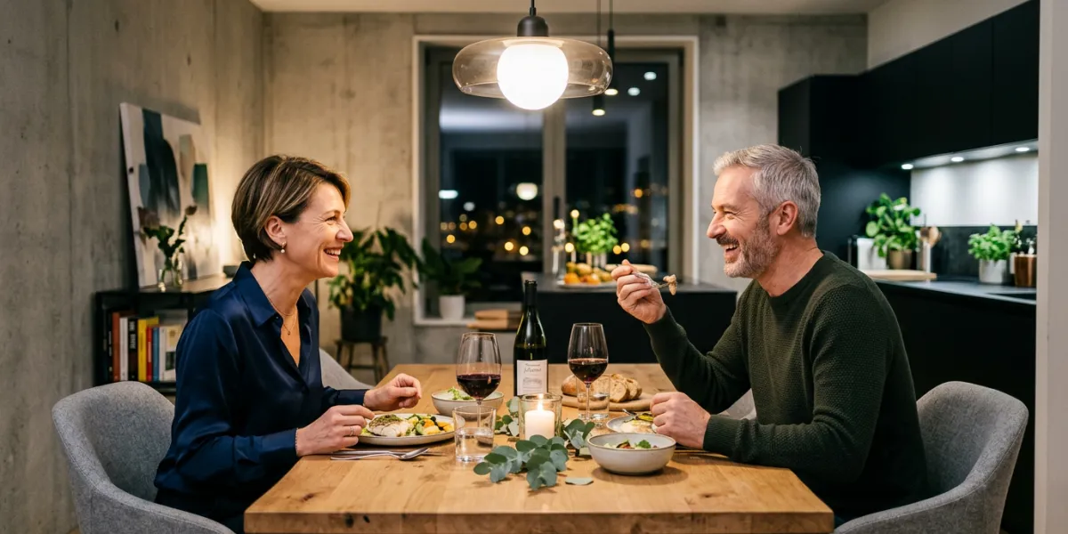 Couple  en train de dîner 