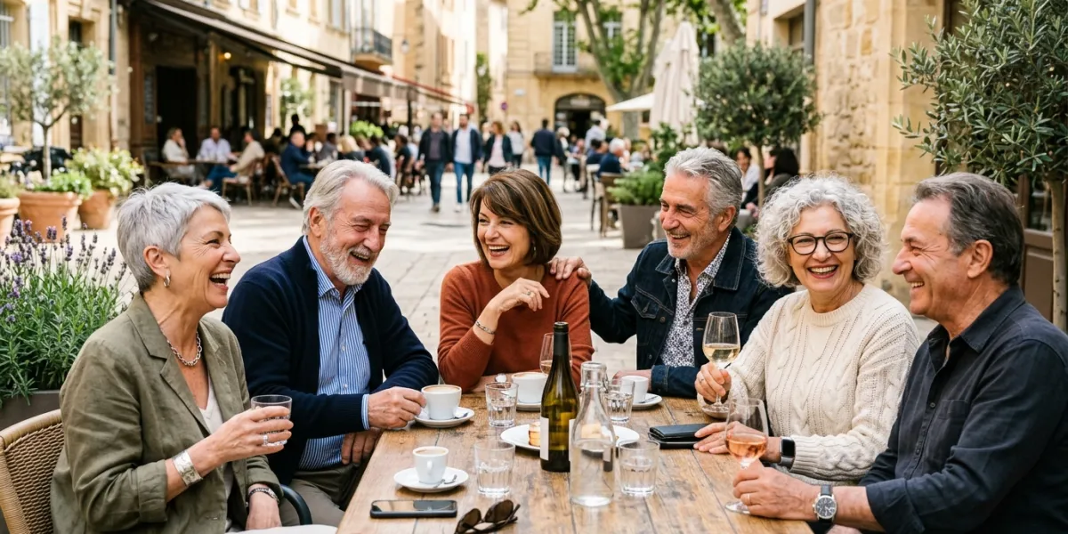 groupe de seniors heureux