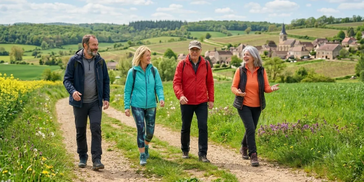 groupe pratiquant la marche 
