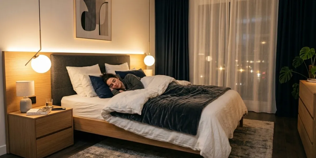 personne allongée dans son lit la nuit