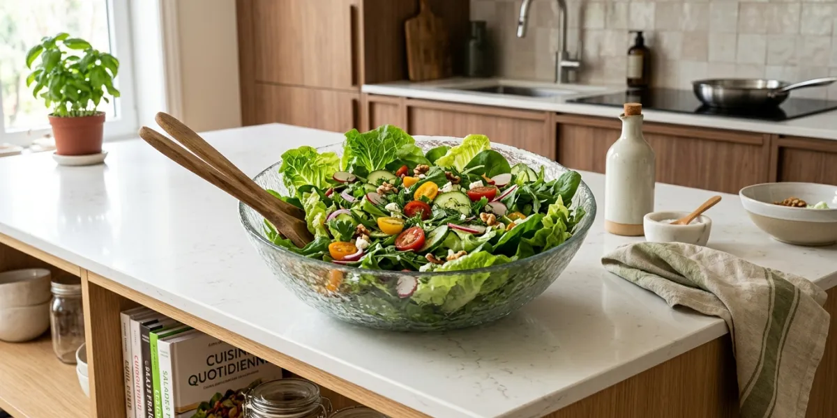  saladier rempli de salade verte 