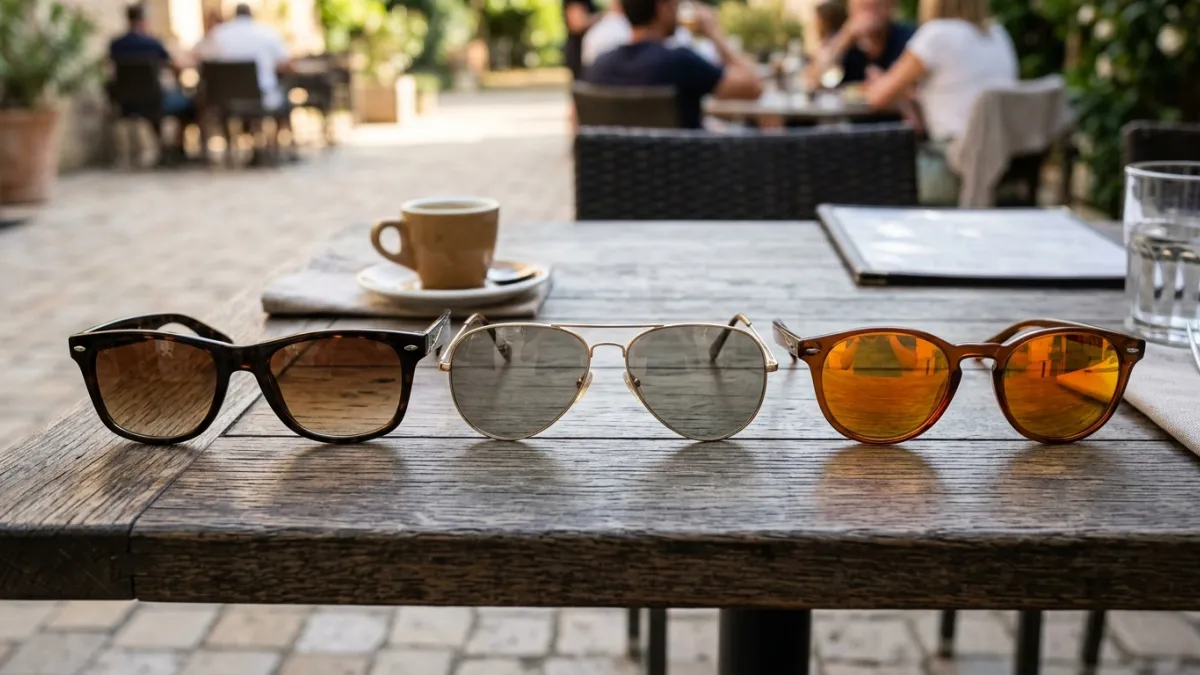 trois paires de lunettes de soleil