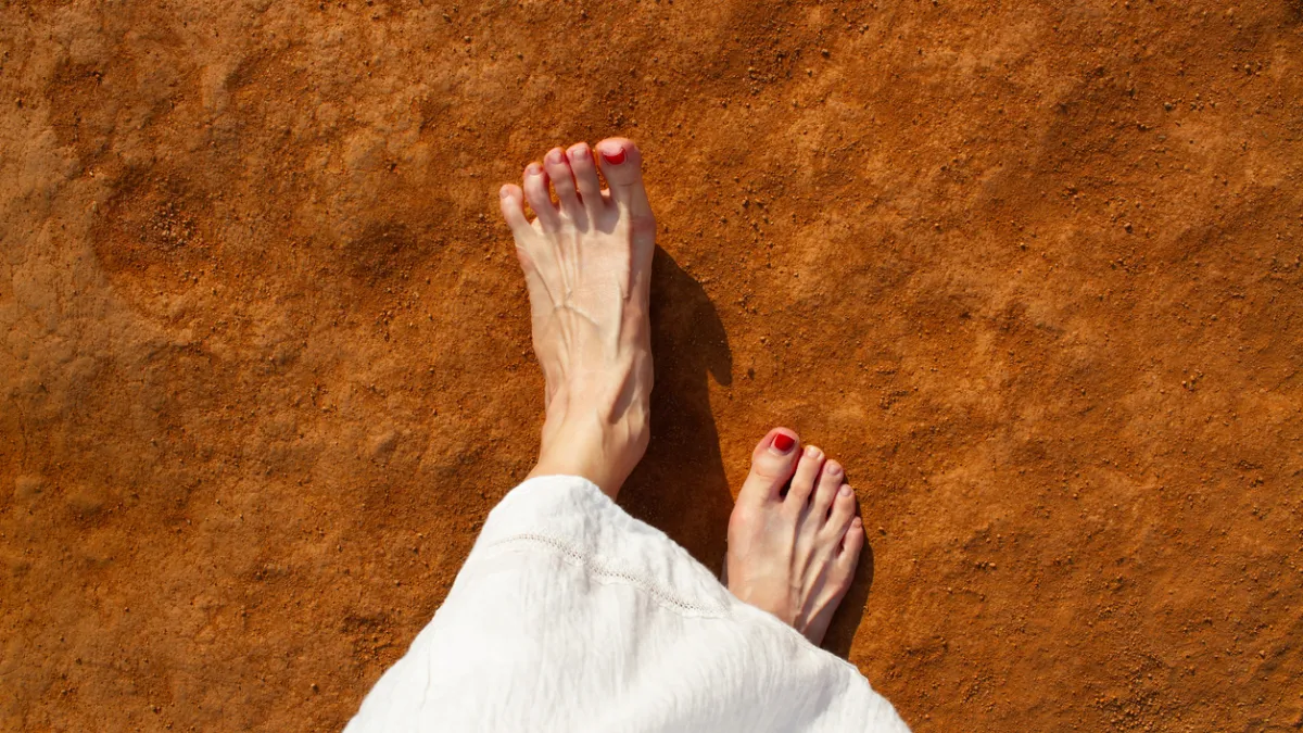 pieds nus en été