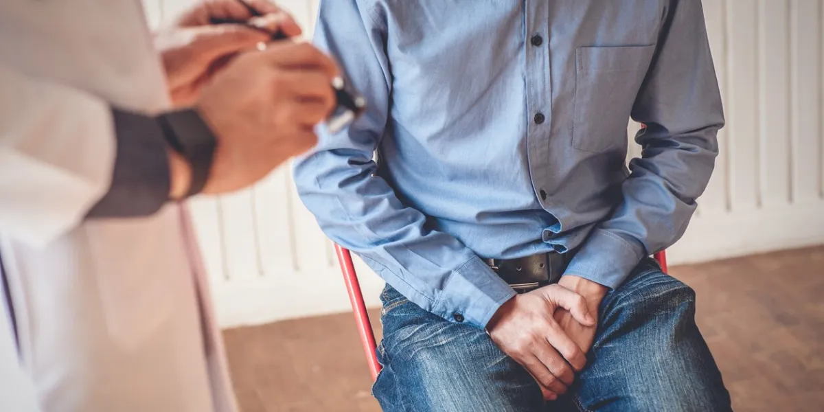 doctors are consulting with young men about prostate cancer and venereal disease, including sexual dysfunctionmen health concept