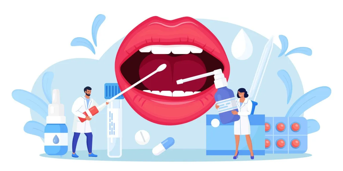 otolaryngology ent treating diseases throat and neck otolaryngologist examines patient doctor prescribes medications for girl with sore throat inflamed tonsils, bacterial and viral infection