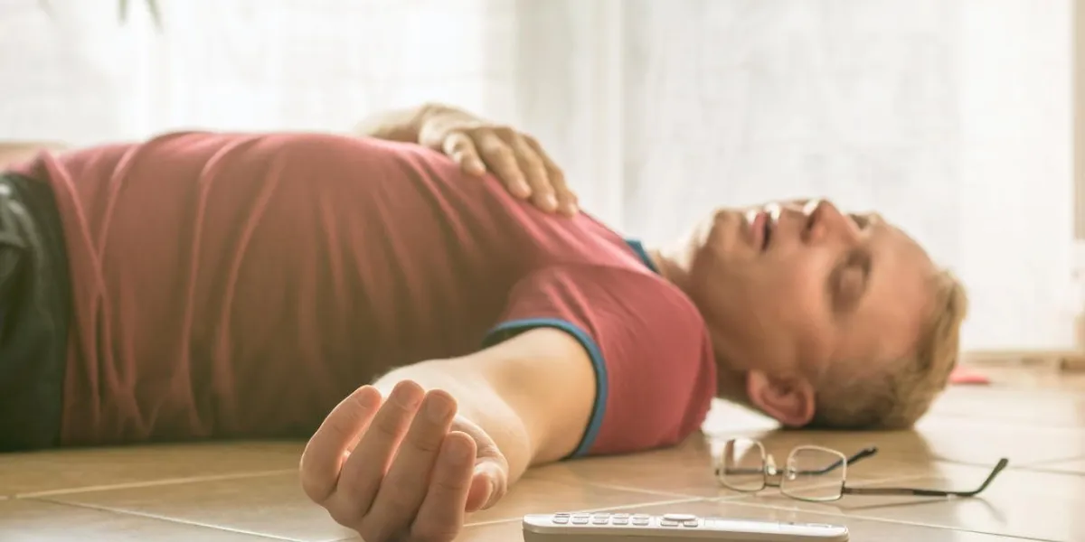 danger of death from heart attack in a man