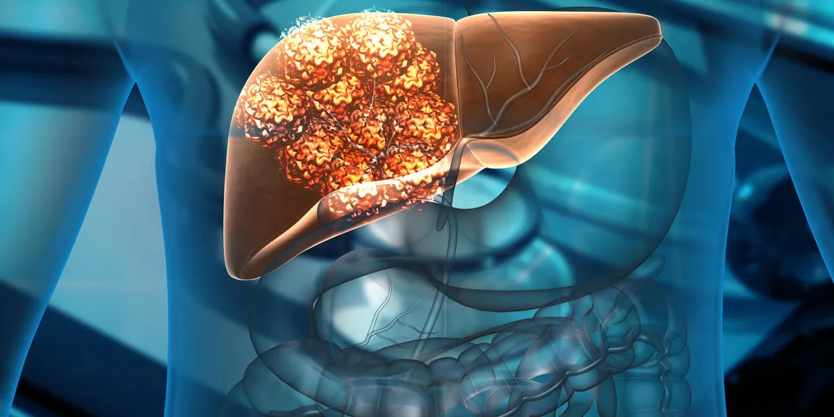 human liver cancer cell growth 3d illustration