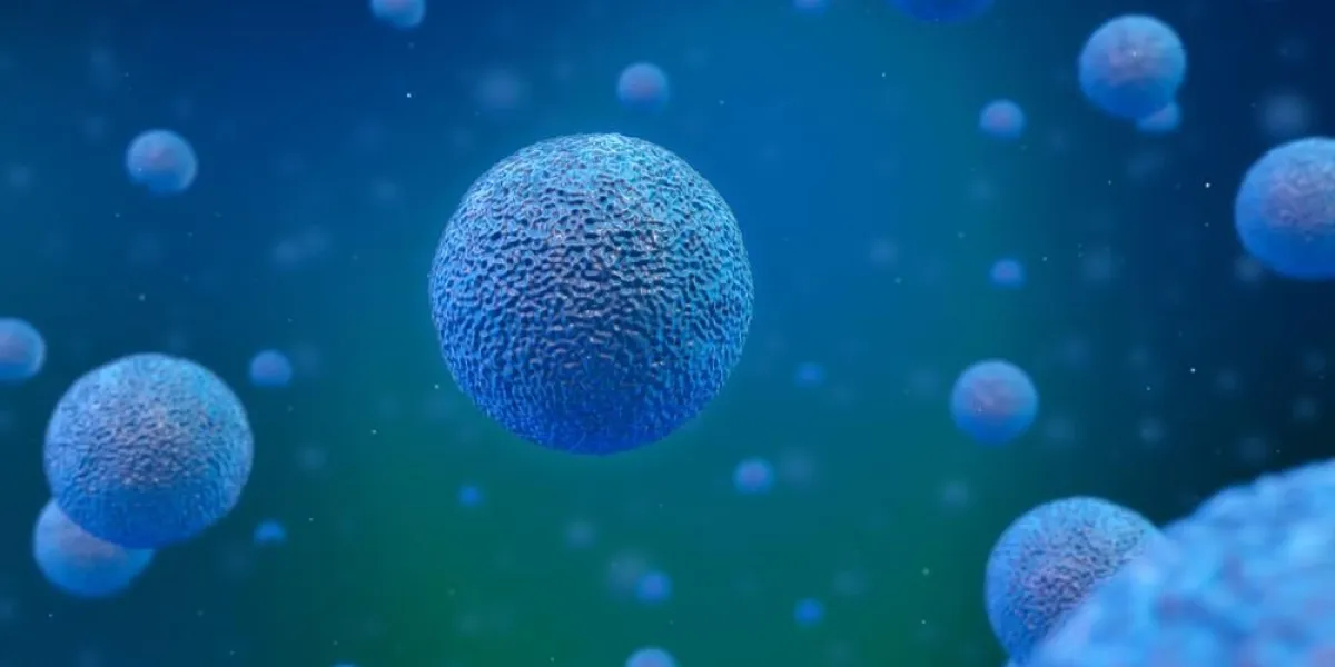 3d human cell microscope background