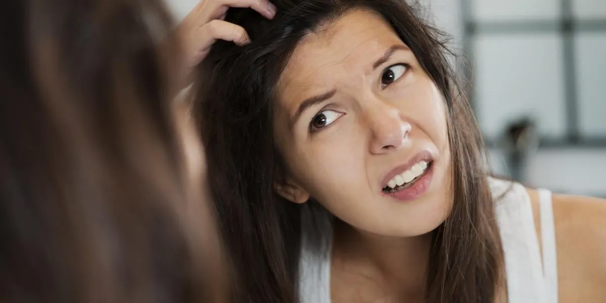 woman having a bad hair day
