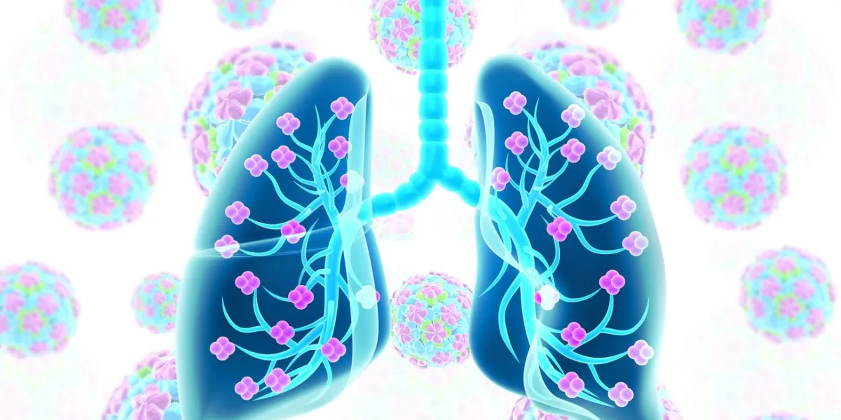 healthy human lungs on abstract color background 3d illustration