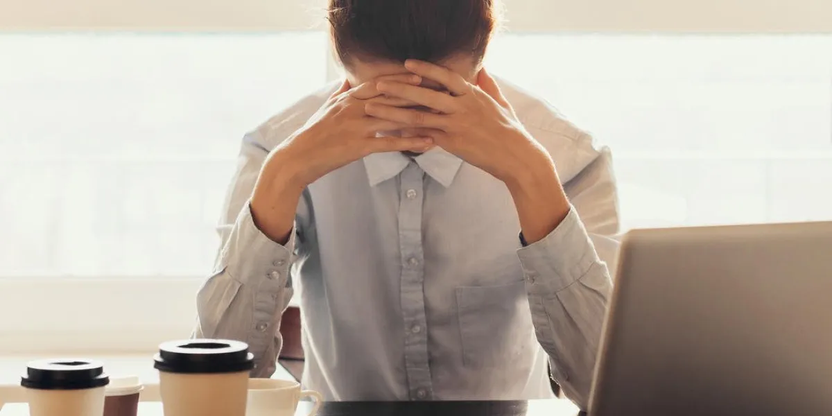 tired businesswoman in the office