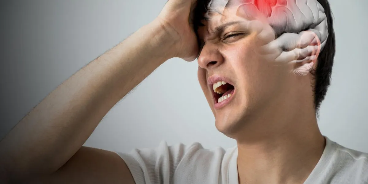 brain stroke concept, headache, cerebral hemorrhage, 3d rendering