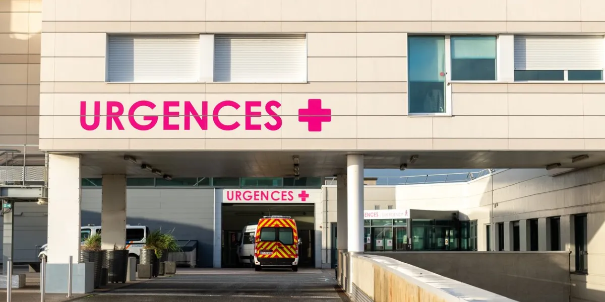 calais, france - december 17, 2020   emergency service calais hospital