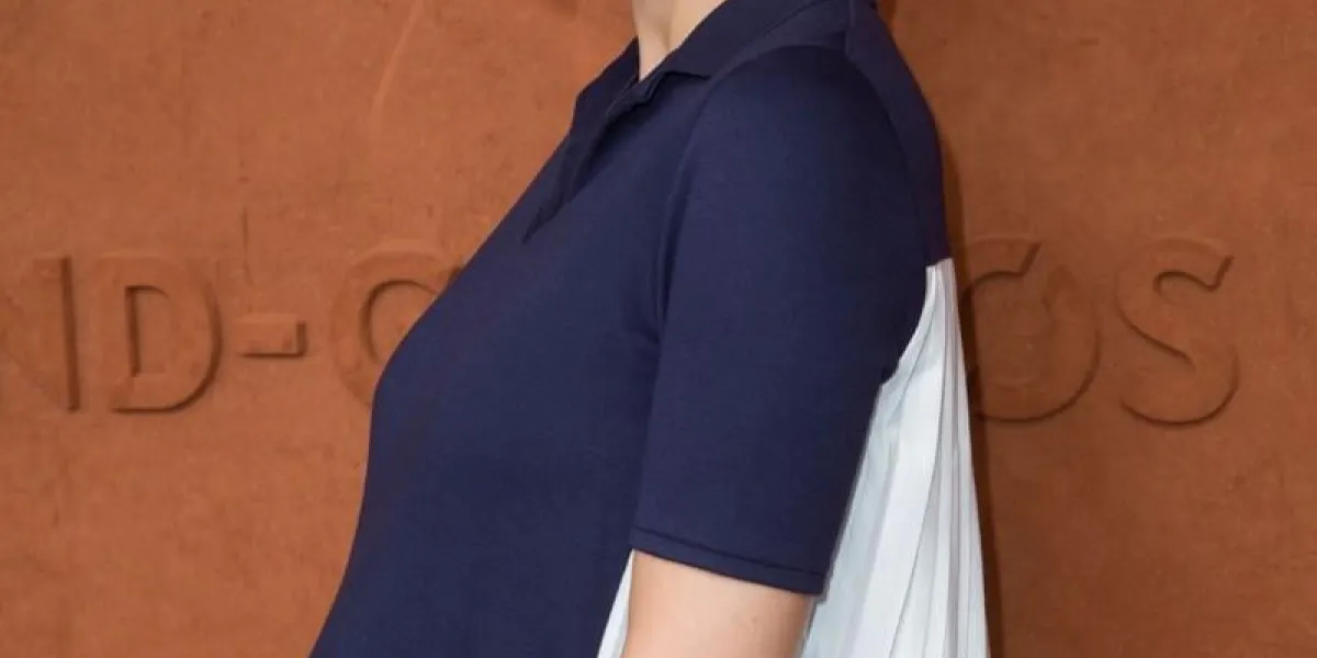 pregnant sylvie tellier in village during french tennis open at roland-garros arena on june 10, 2018 in paris, france photo by nasser berzane abacapresscom , 640365 071 paris france