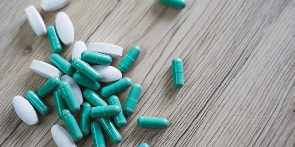 tablets and pills on the natural background