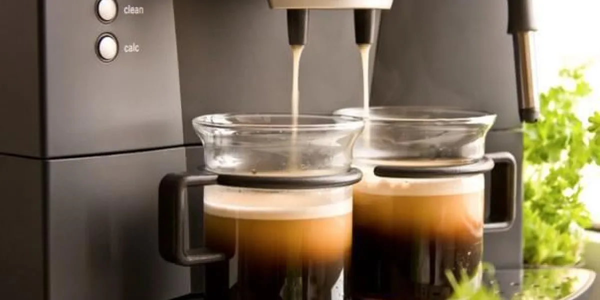 deux tasses de café frais avec de la mousse faite avec une machine à café
