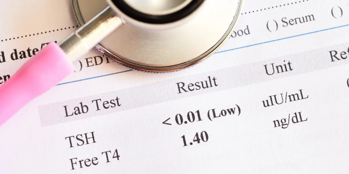 abnormal thyroid hormone test result with stethoscope