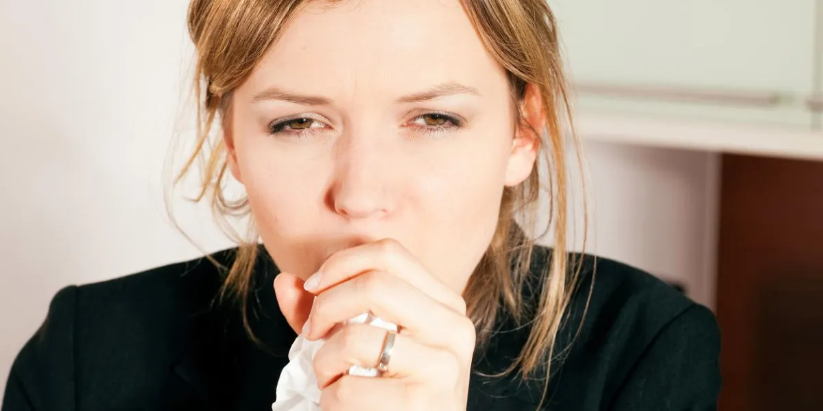 woman coughing