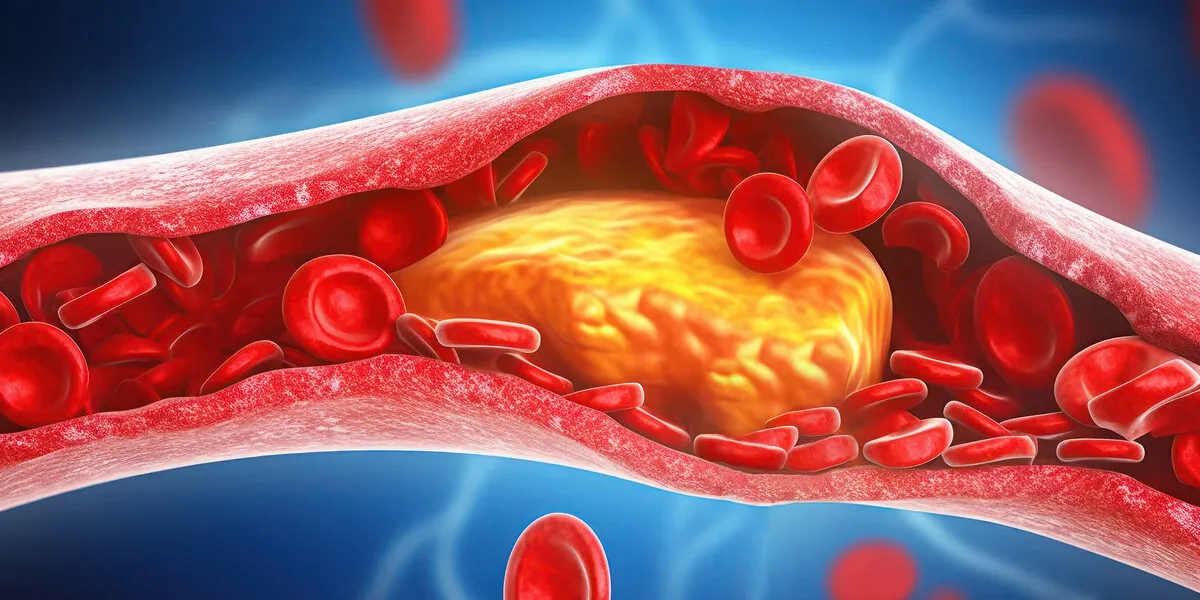 illustration showing the blockage of a vein or artery caused by plaque buildup explore the health risks and consequences of arterial plaque and the importance of maintaining a healthy lifestyle realistic illustration created by generative ai