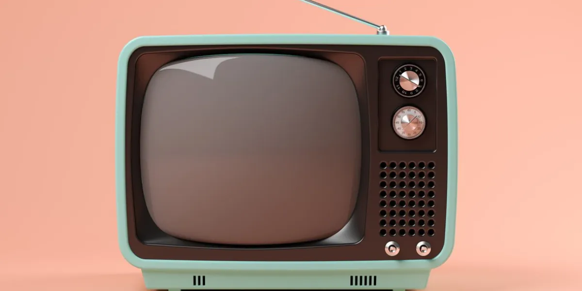 blue tv on pink background 3 d illustration