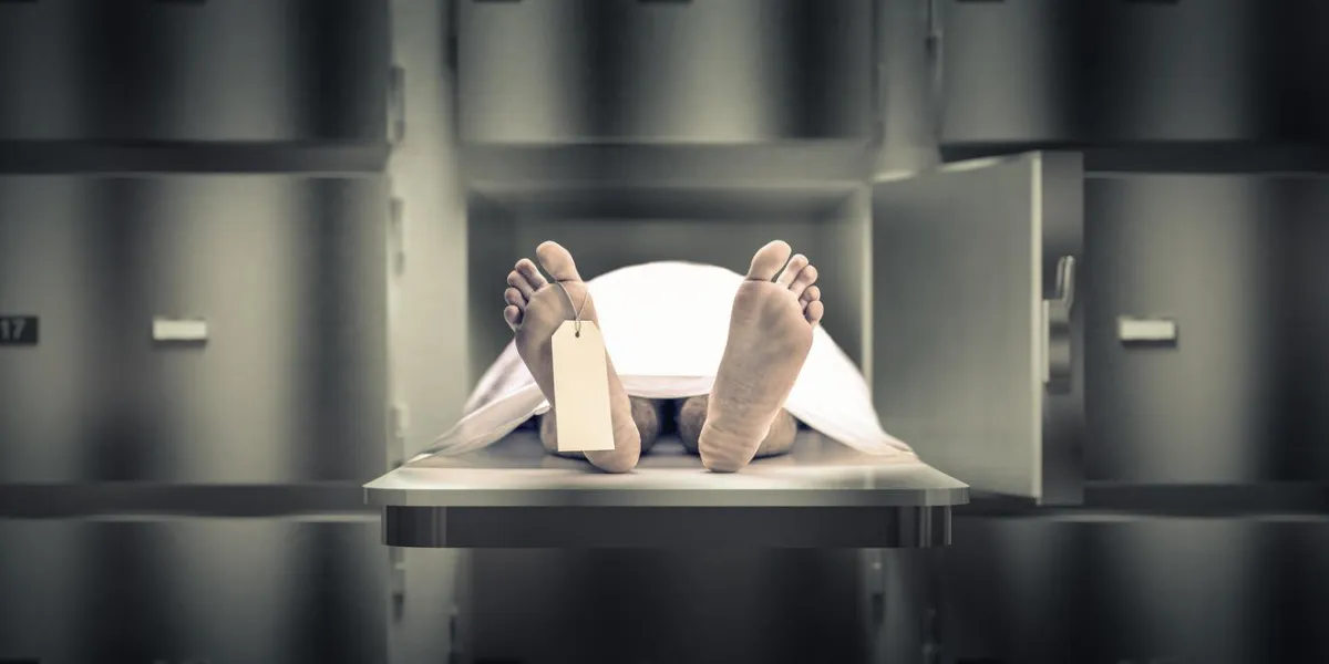 dead man in the morgue