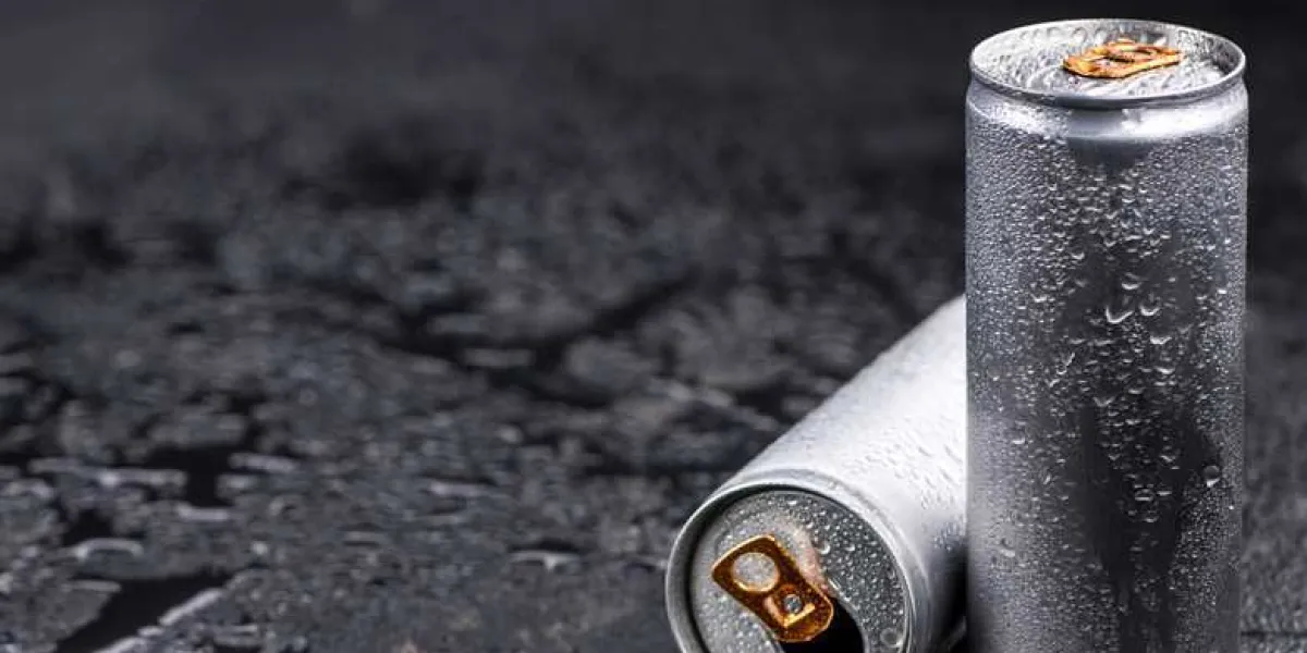 energy drinks on a vintage slate slab as detailed close-up shot, selective focus
