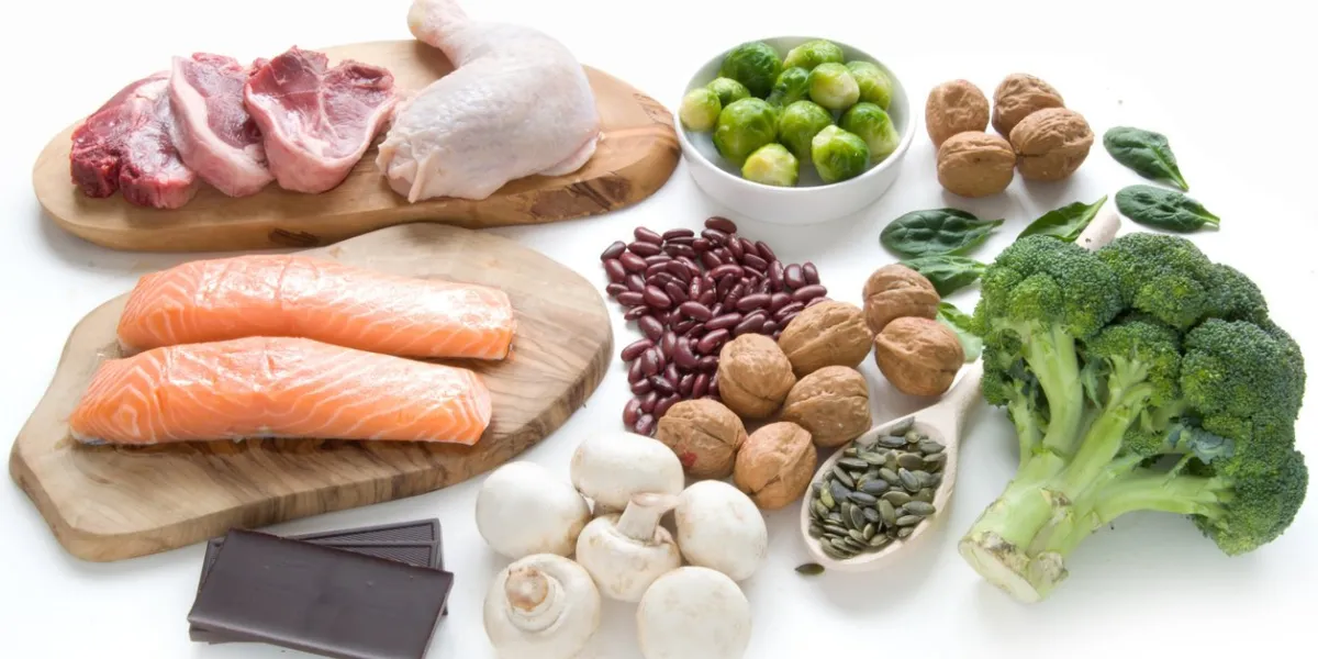 foods sources for iron including meat, fish, pulses and seeds