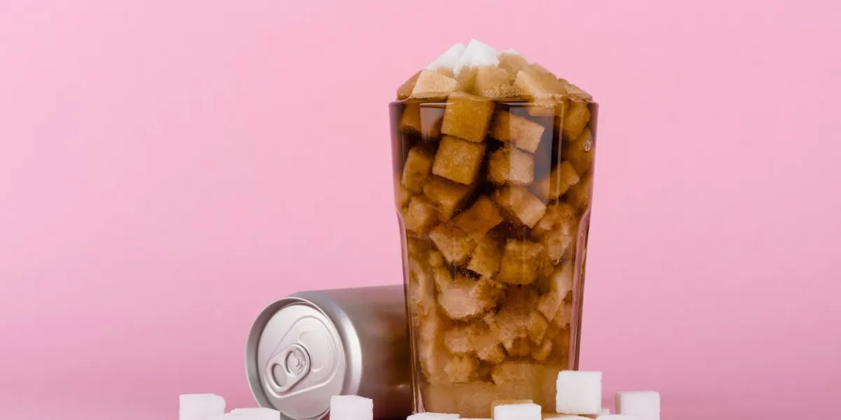 unhealthily diet with sweet sugary soft drinks concept